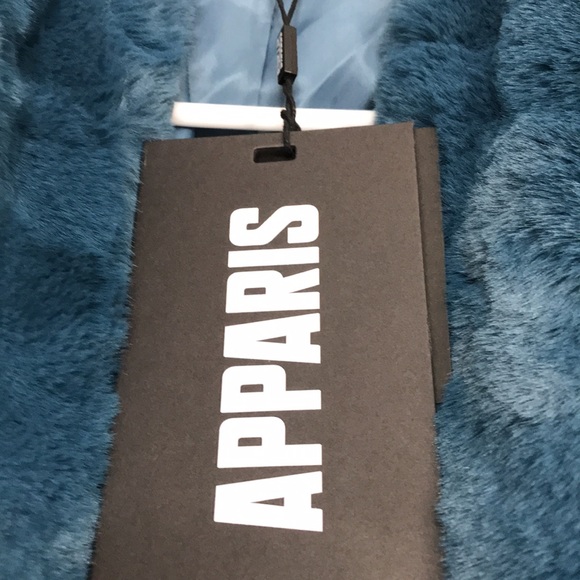 NWT Apparis Stella Faux Fur Coat in stone blue - Picture 8 of 11